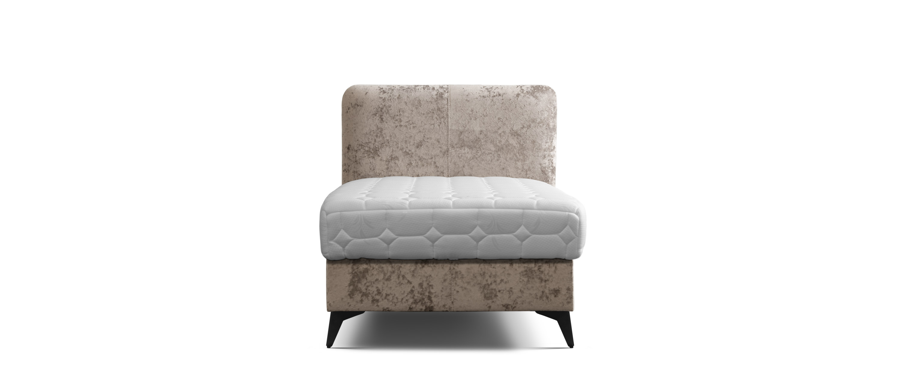 Кровать со встроенным матрасом Омега 90 Plush - latte (микровелюр) — Гротеск, фото 2