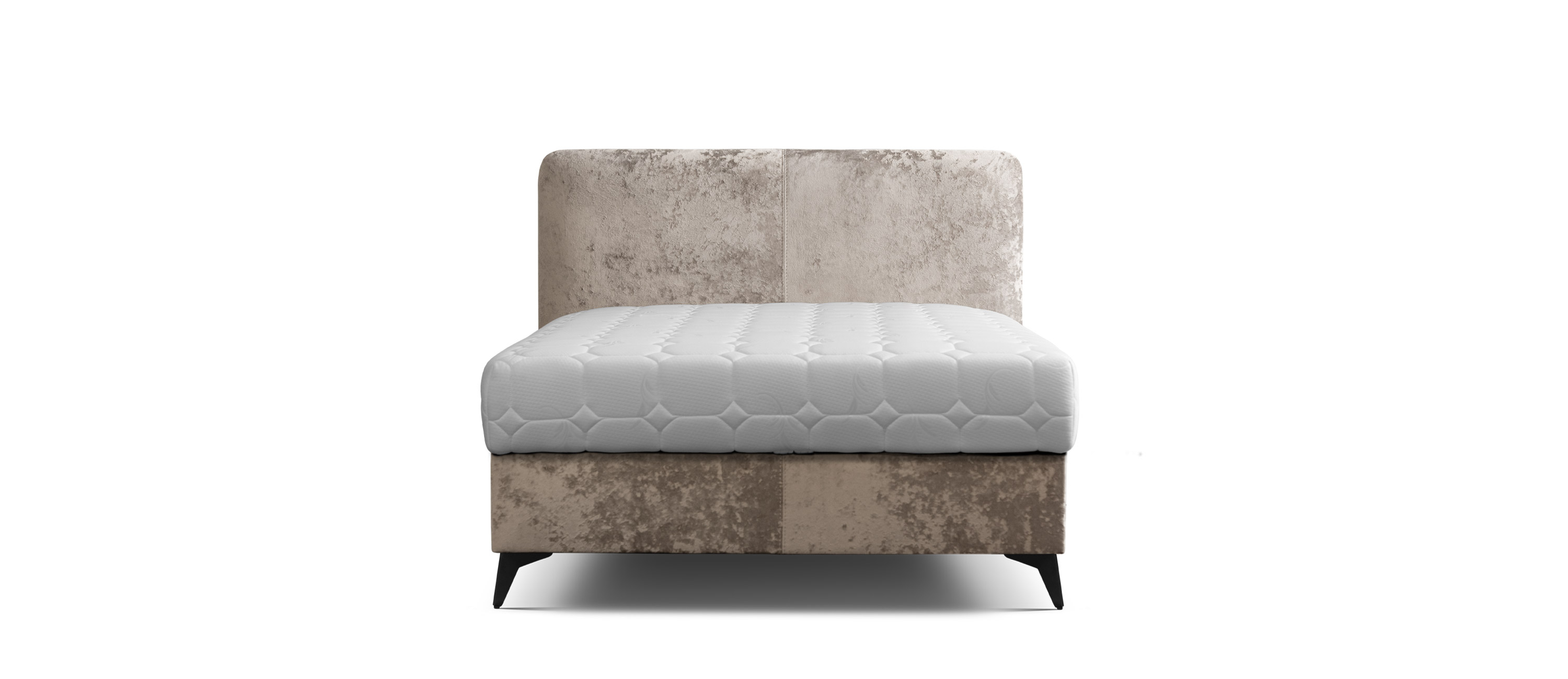 Кровать со встроенным матрасом Омега 120 Plush - latte (микровелюр) — Гротеск, фото 2