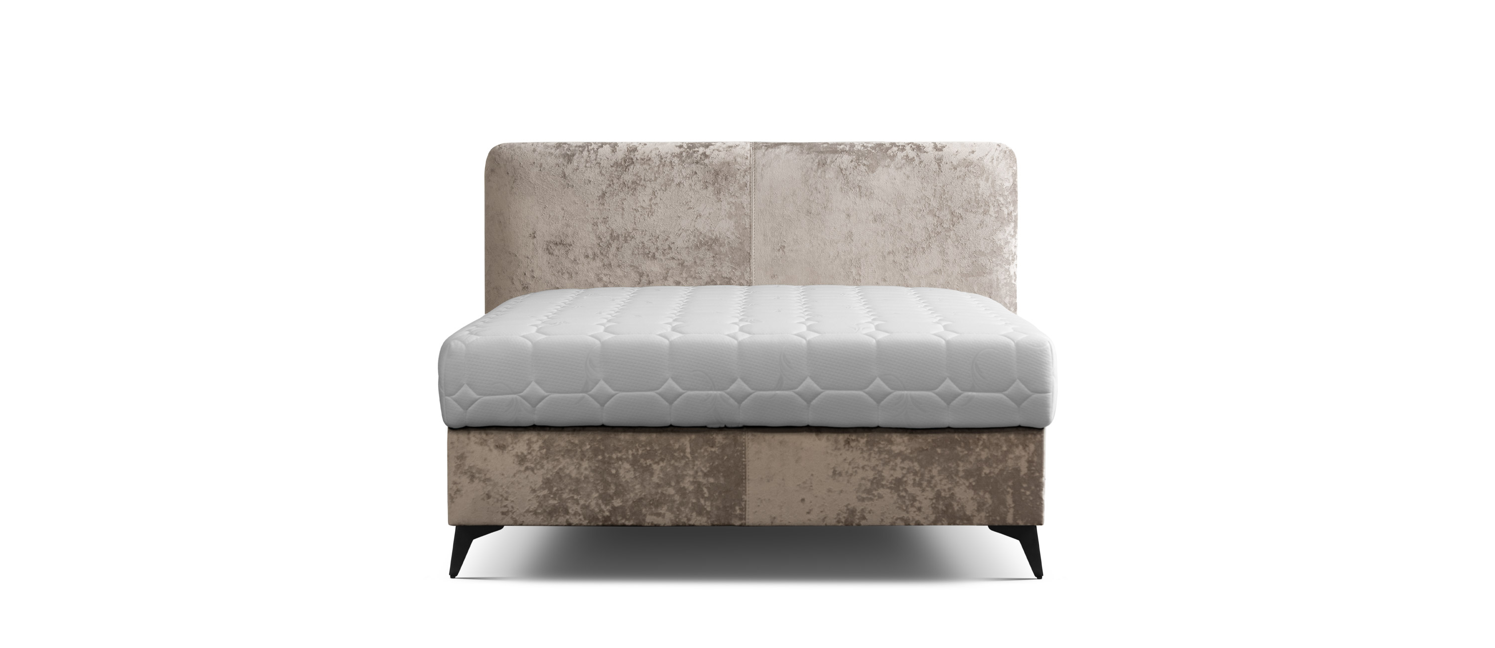 Кровать со встроенным матрасом Омега 140 Plush - latte (микровелюр) — Гротеск, фото 2